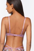 Women's Mesh Butterfly Underwire Bra in Black/Sugarplum Small