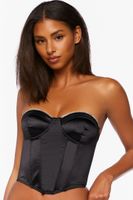 Women's Satin Sweetheart Corset Black