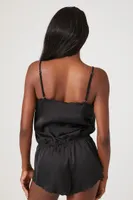 Women's Satin Lingerie Romper in Black Medium