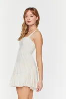 Women's Tiered Fit & Flare Mini Dress in Vanilla Medium