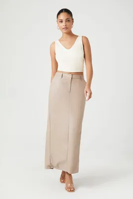 Women's Faux Leather Maxi Skirt in Goat, XS