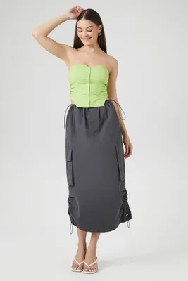 Women's Cargo Drawstring Midi Skirt