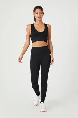 Women's Seamless Stirrup Leggings in Black Small