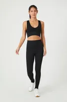 Women's Seamless Stirrup Leggings in Black Large