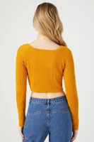 Women's Cropped Rib-Knit Sweater