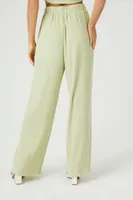 Women's Lettuce-Edge Wide-Leg Pants in Pistachio Large