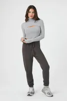 Women's Super Cropped Turtleneck Sweater in Dark Grey Small