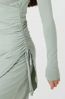 Women's Ruched Mini Wrap Dress
