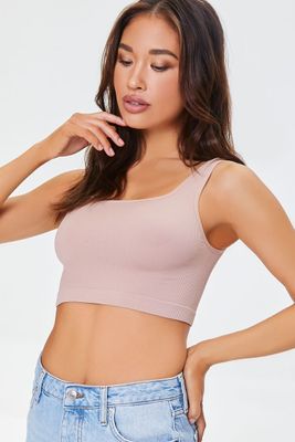 Women's Ribbed Seamless Bralette Taupe