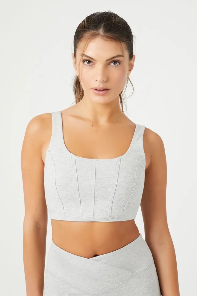 Forever 21 Women's Seamed Longline Sports Bra Heather