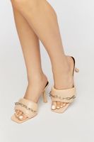 Women's Slip-On Chain Heels Nude,