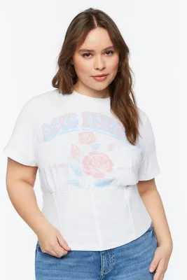 Women's Love Eternal Graphic T-Shirt in White, 3X