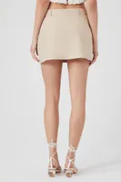 Women's A-Line Mini Skirt in Khaki/White, XL