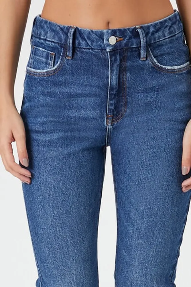 Women's Curvy High-Rise Straight Jeans Denim,