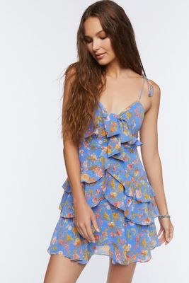 Women's Floral Print Mini Dress in