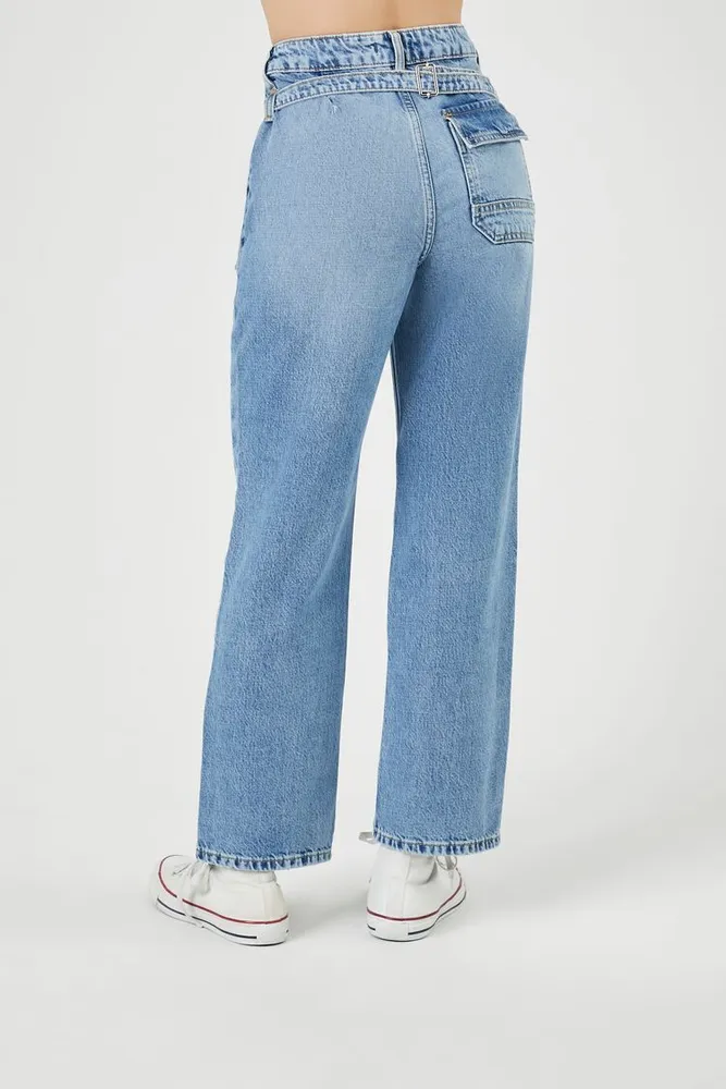 Women's High-Rise Straight Jeans Light Denim,