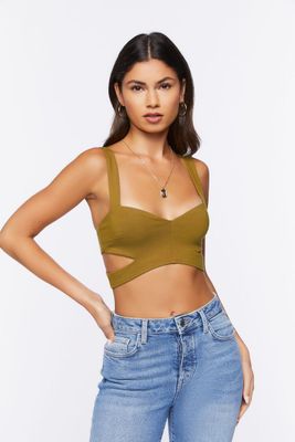 Women's Ponte Knit Cutout Bralette in Beech Medium