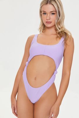 Women's Cutout One-Piece Swimsuit in Lavender Small