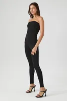 Women's Sweater-Knit Tube Jumpsuit in Black, XS