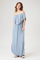 Women's Flounce Off-the-Shoulder Maxi Dress Medium