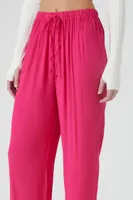 Women's Straight-Leg Crepe Pants in Hot Pink Large