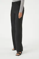 Women's High-Rise Straight-Leg Pants in Black Small