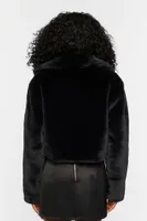 Women's Plush Cropped Coat