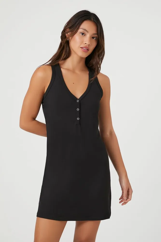 Women's Sleeveless Slip Mini Dress in Black Small