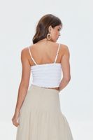 Women's Smocked Ruffled Cropped Cami in White Large