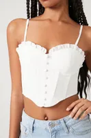 Women's Bustier Cropped Cami in White Large