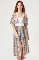 Women's Ornate Print Longline Kimono