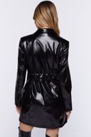 Women's Faux Leather Blazer Mini Dress