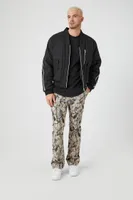 Men Slim-Fit Camo Print Cargo Pants in Taupe, XXL