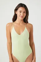 Women's Seamless Crisscross Bodysuit in Pistachio Small