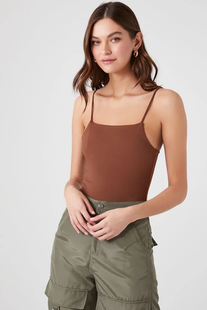 Forever 21 Women's Contour Cami Bodysuit in Chocolate Large