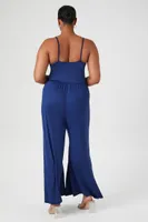 Wide-Leg Cami Jumpsuit in Navy, 1X