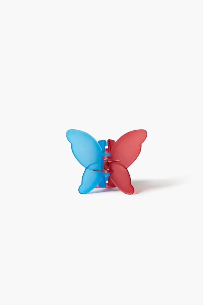 Colorblock Butterfly Hair Clip in Red/Blue