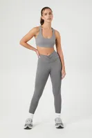 Women's Active Seamless Ruched Leggings Dark Grey