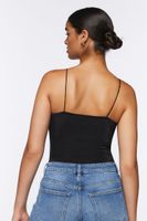 Women's Mesh Ruched Cami Bodysuit in Black Small