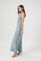 Women's Ruched Halter Wide-Leg Jumpsuit