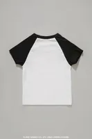 Girls Kuromi Raglan T-Shirt (Kids) in Black, 11/12