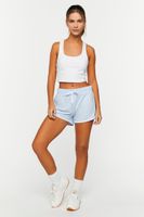 Women's Active Drawstring Ringer Shorts in Crystal Small