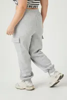 Women's Fleece Cargo Pants in Heather Grey, 2X