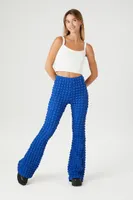 Women's Popcorn Knit Flare Pants in Cobalt Small