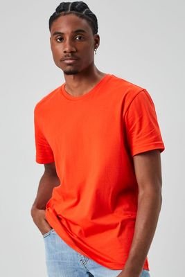Men Basic Organically Grown Cotton T-Shirt in Red
