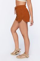 Women's Dolphin-Hem Drawstring Shorts in Root Beer Small