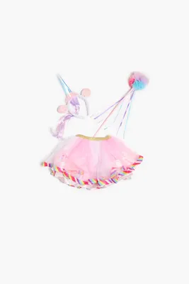 Girls Unicorn Tulle Skirt Set (Kids) in Pink