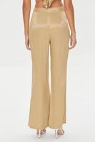 Women's Satin Wide-Leg Pants in Cappuccino Large