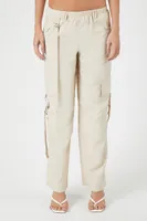 Women's Straight-Leg Cargo Trousers in Cream, XS