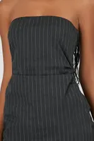 Women's Pinstriped Tube Mini Dress